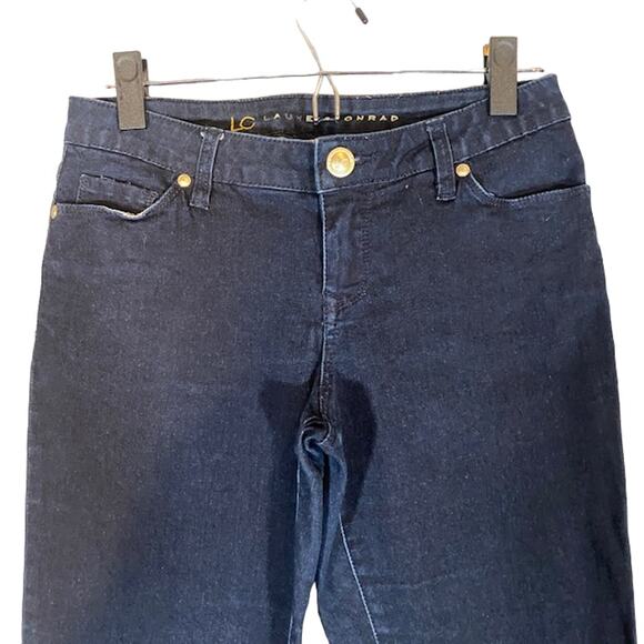 LC Lauren Conrad Dark Blue Straight Classic Denim Jeans Women Sz 6 - Picture 3 of 9